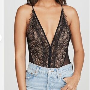 Jonathan Simkhai Deep V Lace Bodysuit